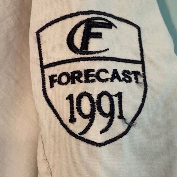 Vintage Forecast 1991 Field Jacket Tan Blue Nylon Fishing Chore Windbreaker 52 - Picture 7 of 11